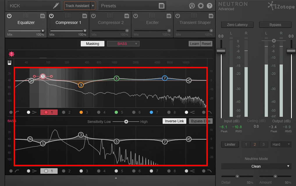 An image of inverse link engaged in iZotope's Neutron.