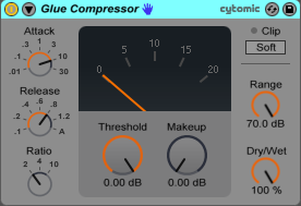 An image of Ableton's Glue Compressor.