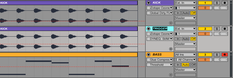 An image of a trigger track in Ableton.