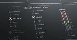 The dither module within iZotope's Ozone plugin.