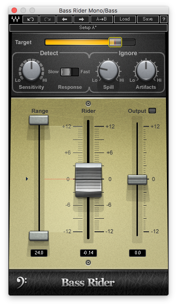 An image of Waves' Bass Rider plugin.