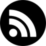 Black round RSS feed icon.