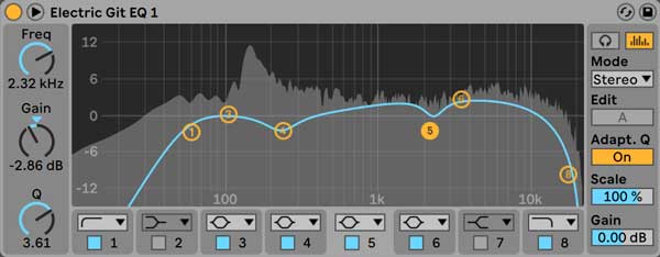 An image of Ableton's EQ Eight.