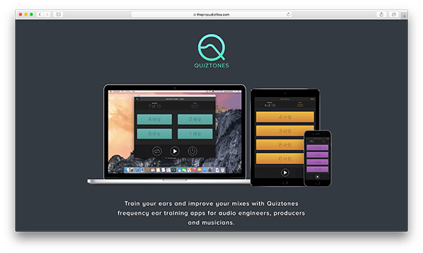 An image of Quiztones homepage.