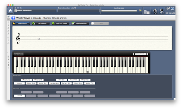 An image of EarMaster's interface.