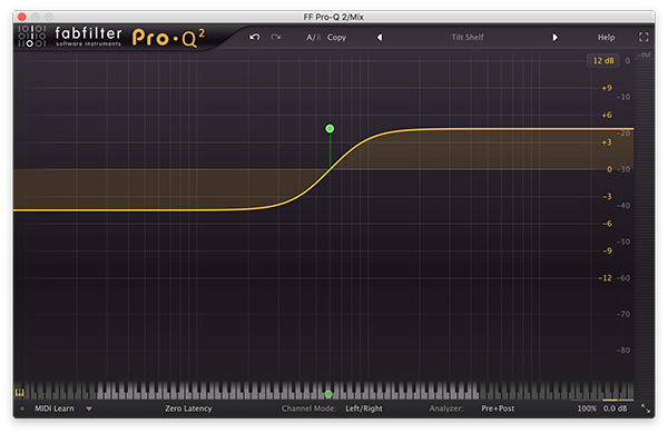 A tilt filter in FabFilter's Pro-Q 2.