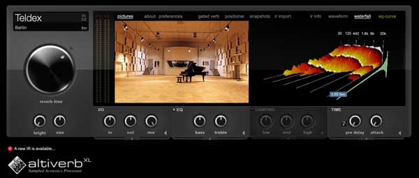A picture of Altiverb's main interface page.