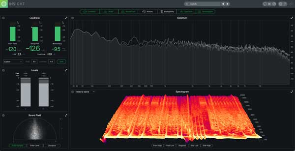 A picture of iZotope's Insight 2 plugin.