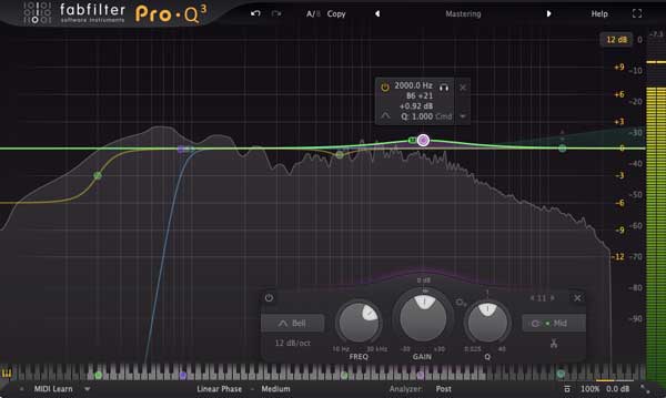 A picture of FabFilter's Pro-Q 3 plugin.