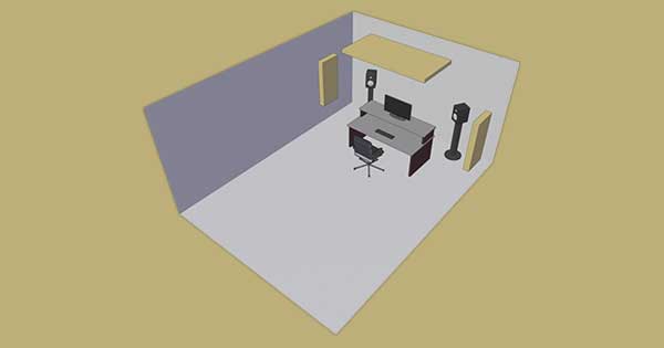 An image of acoustic treatment that's meant to absorb early reflections.