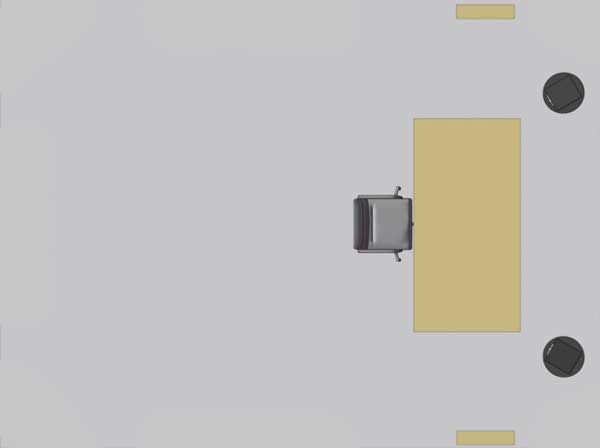 An image of acoustic treatment that's meant to absorb early reflections.