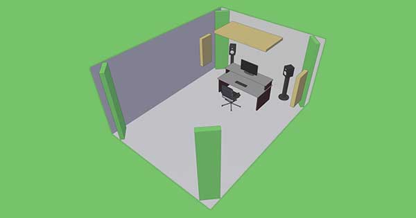 An image of acoustic treatment that's meant to absorb low-end frequencies.