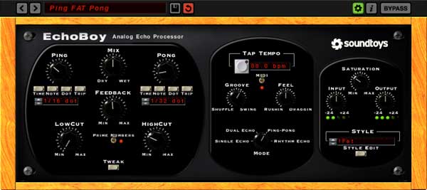 An image of Soundtoys' EchoBoy delay plugin.