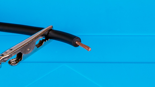 An image of an instrument cable with the rubber insulation removed.