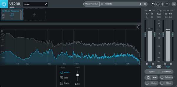 An image of iZotope Ozone 9's Master Rebalance Module.