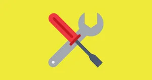 A wrench and screwdriver.