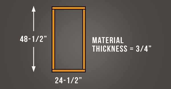 An image of the overall dimensions of the acoustic panel frames.