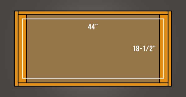 An image of recommended screw eye hook installation measurements.