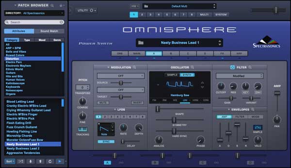 An image of Spectrasonics' Omnisphere VST plugin.