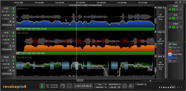 An image of Synchro Arts' Revoice Pro 4 VST plugin.