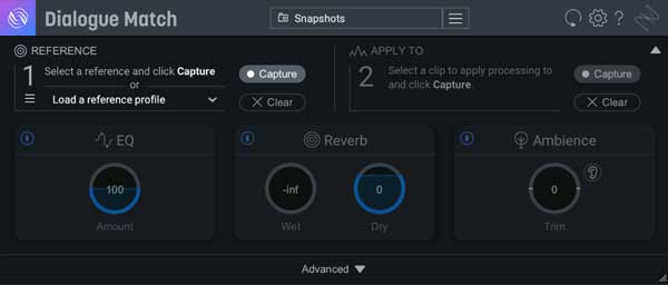 An image of iZotope's Dialogue Match AAX plugin.