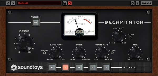 An image of Soundtoys' Decapitator VST plugin.