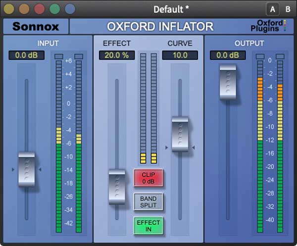An image of Sonnox's Oxford Inflator VST plugin.