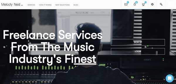 An image of Melody Nest's homepage.
