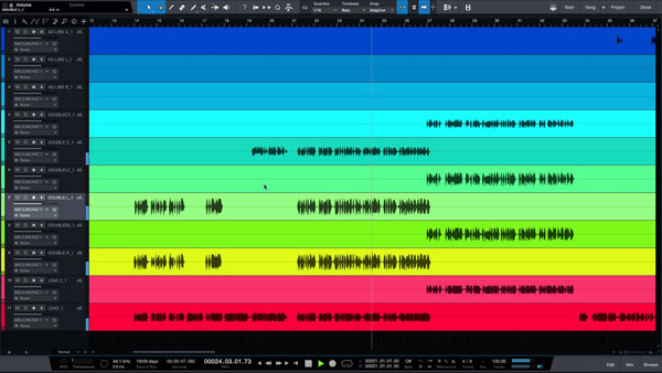 An image of Studio One's user interface.