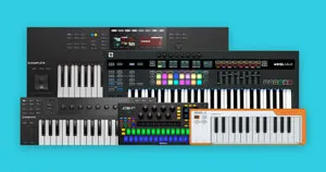 An assortment of MIDI keyboards.