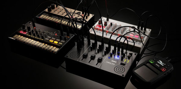 An image of various units from Korg's Volca series.