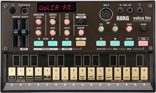 An image of the Korg Volca FM Synthesizer with Sequencer.