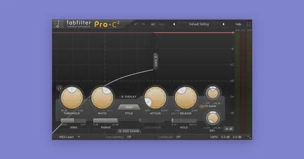 FabFilter's Pro-C 2 compressor plugin.