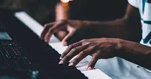A person playing a piano.