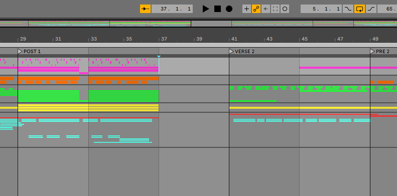 Silence has been added to the timeline, before the second verse.