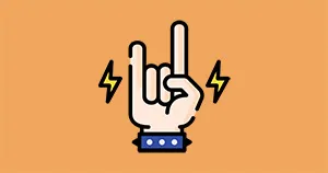 An image of a metal hand symbol.