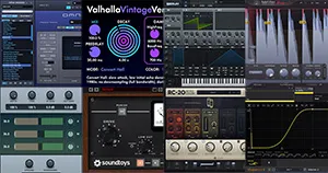 An image of eight different plugins for producing EDM.