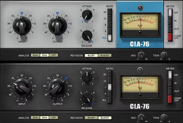 An image of Waves' CLA-76 plugin.
