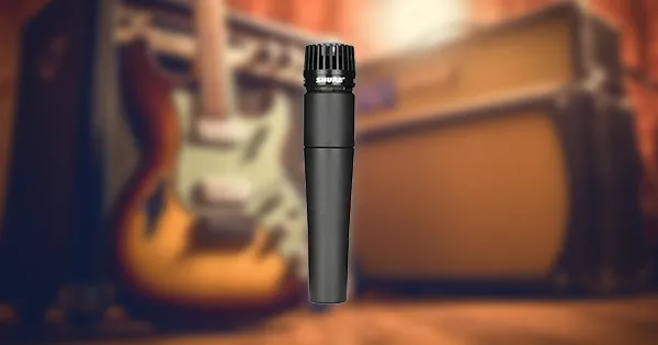 An image of a Shure SM57 dynamic microphone.