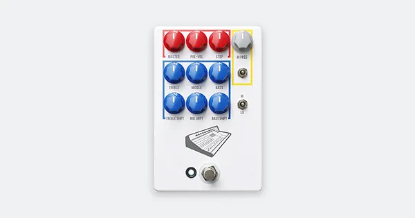 An image of a JHS Colour Box V2 Preamp Pedal.