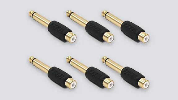 RCA to 1/4" connectors.