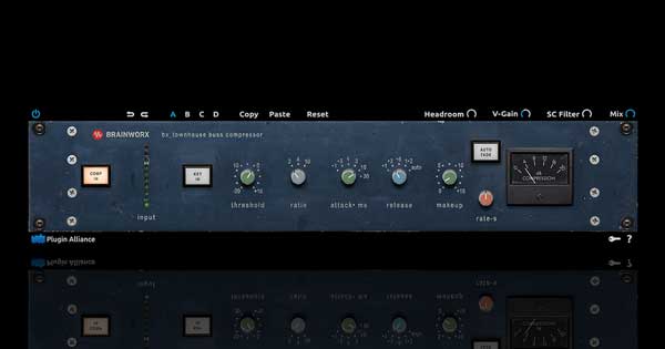 An image of Brainworx' bx_townhouse compressor plugin.