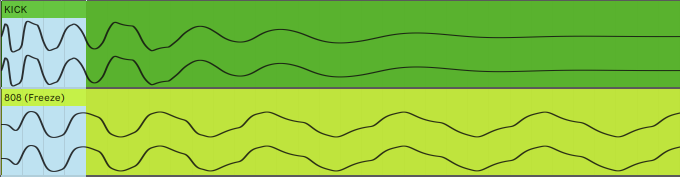 A picture of an in-phase kick and 808.