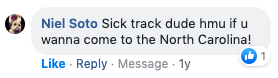 A picture of a comment on the Facebook video for Virtus - Dark Prince Rising.