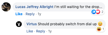 A picture of a comment on the Facebook video for Virtus - Dark Prince Rising.