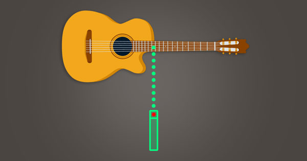 An image of a single microphone pointed towards the 12th fret.