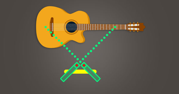 An image of two microphones forming a 90 degree angle, attached to a microphone bar.